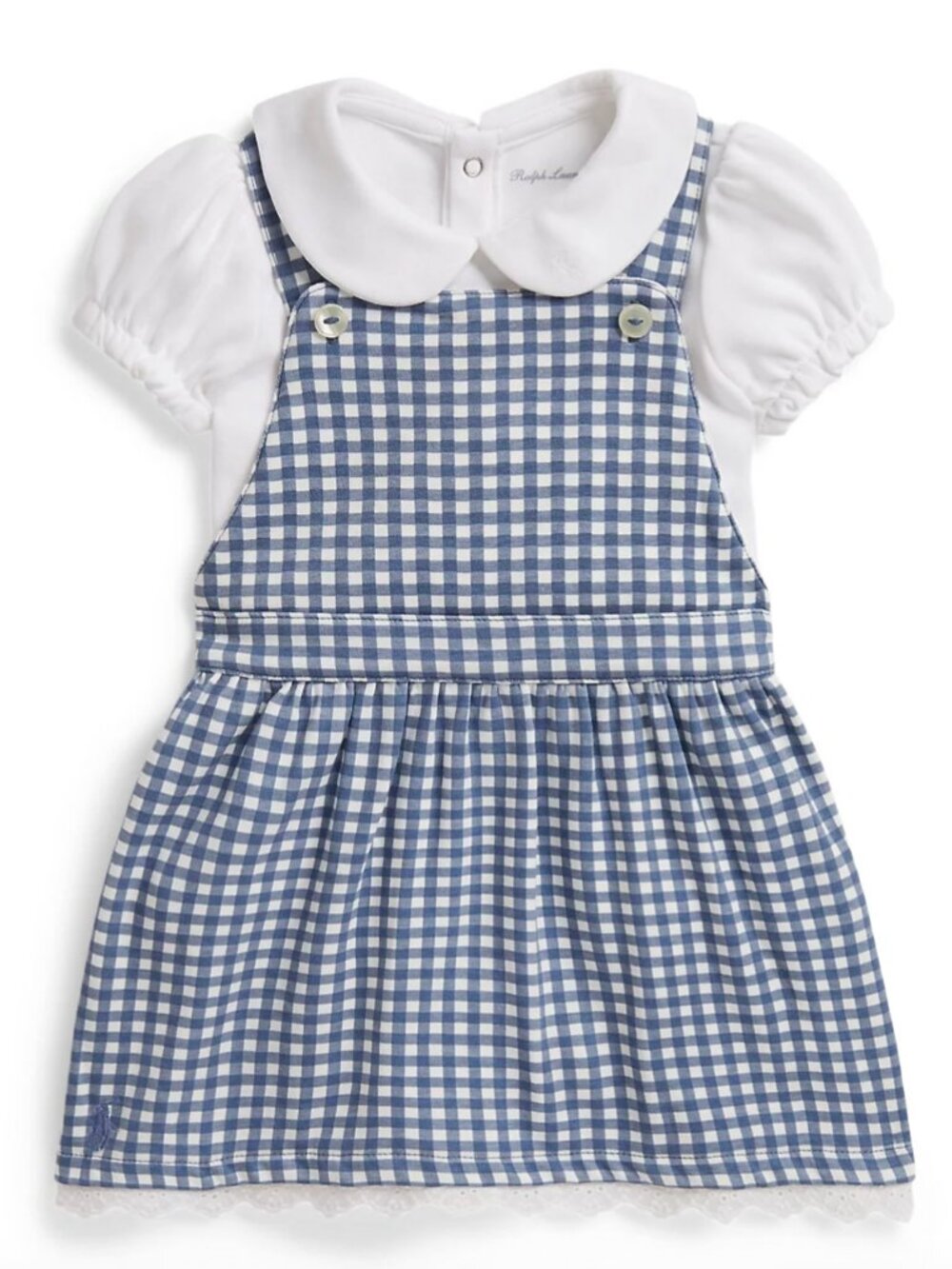 Ralph Lauren Baby Girls' Cotton Bodysuit and Gingham Dress, 2-Piece Set